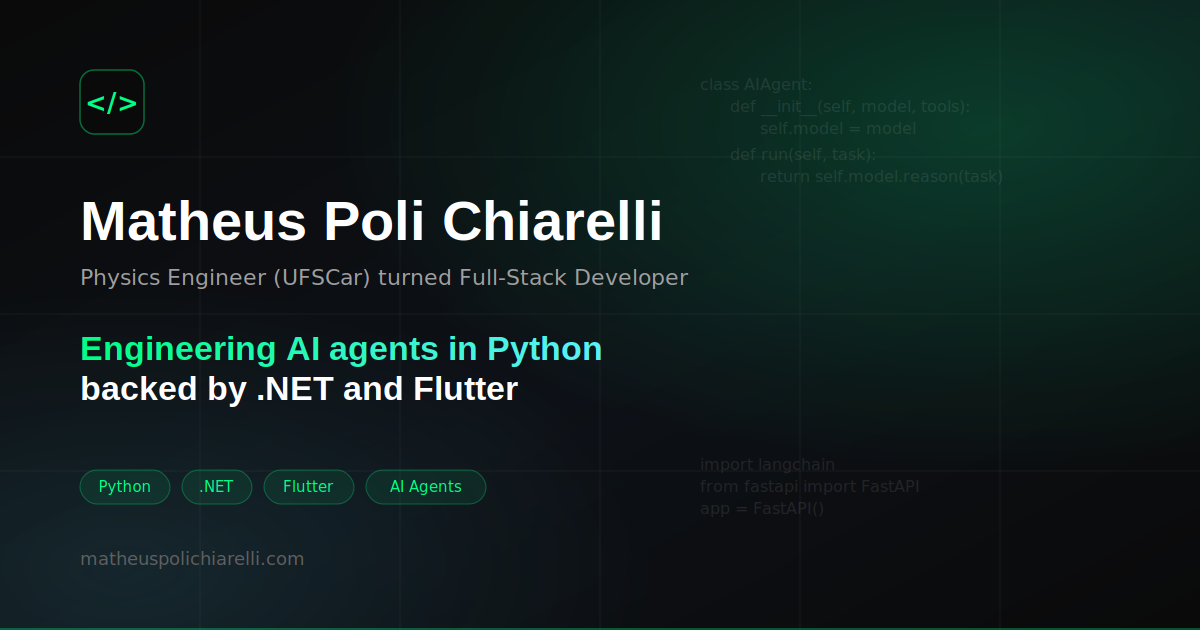 Matheus Poli Chiarelli | Software Engineer & Physics Engineer